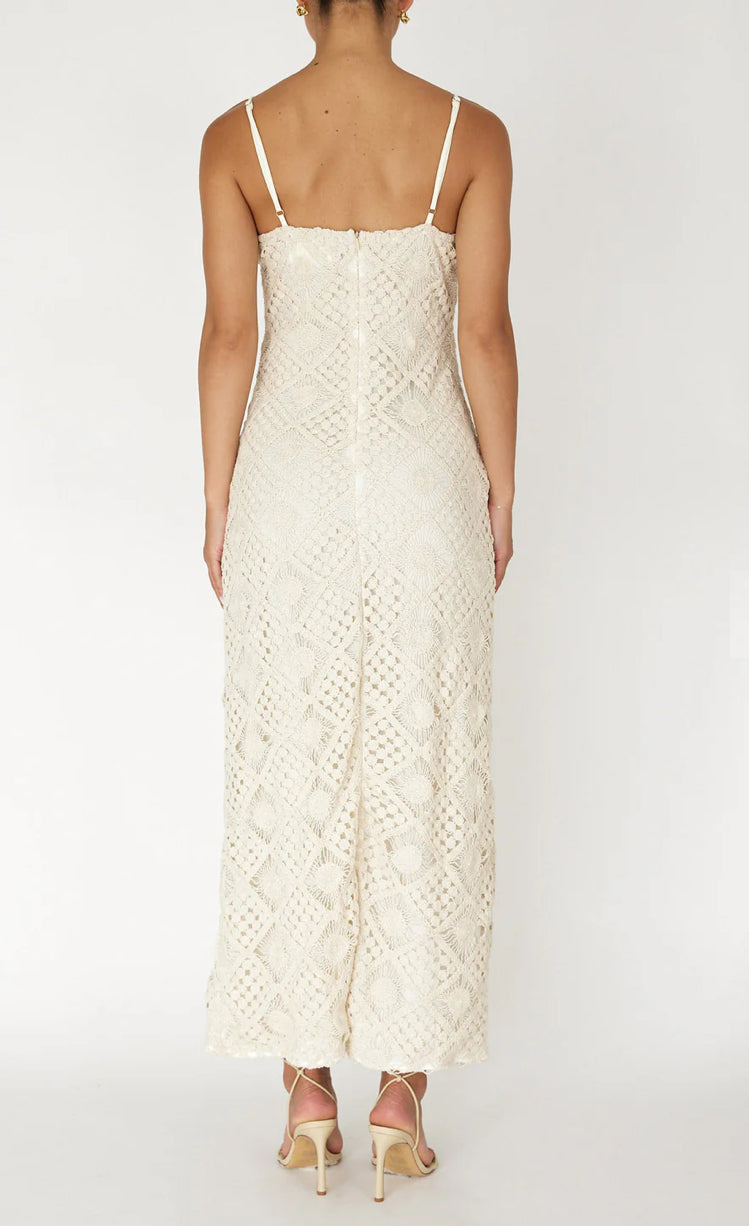 Crocheted Design Maxi Dress