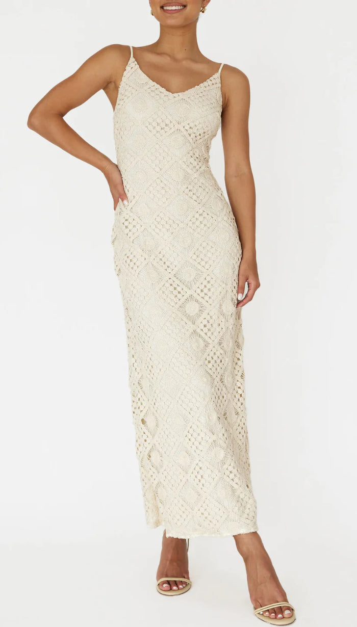 Crocheted Design Maxi Dress