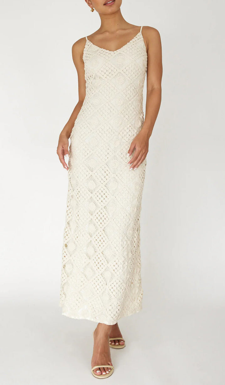 Crocheted Design Maxi Dress