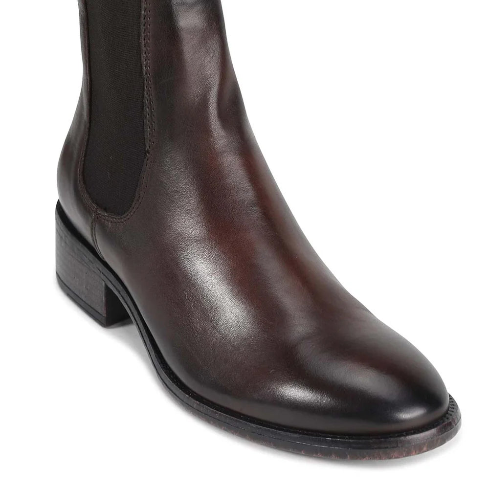 Celina Leather ankle Boot Chestnut